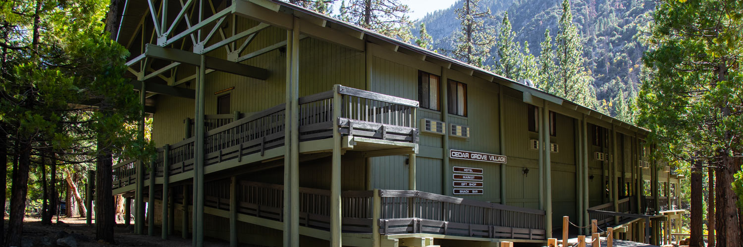 Exterior view of Cedar Grove in Kings Canyon National Park