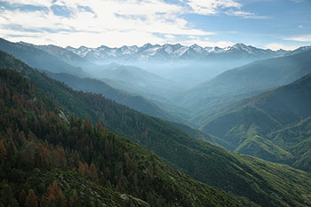 View from Moro Rock in Sequoia National Park in California