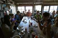 Group at dining table