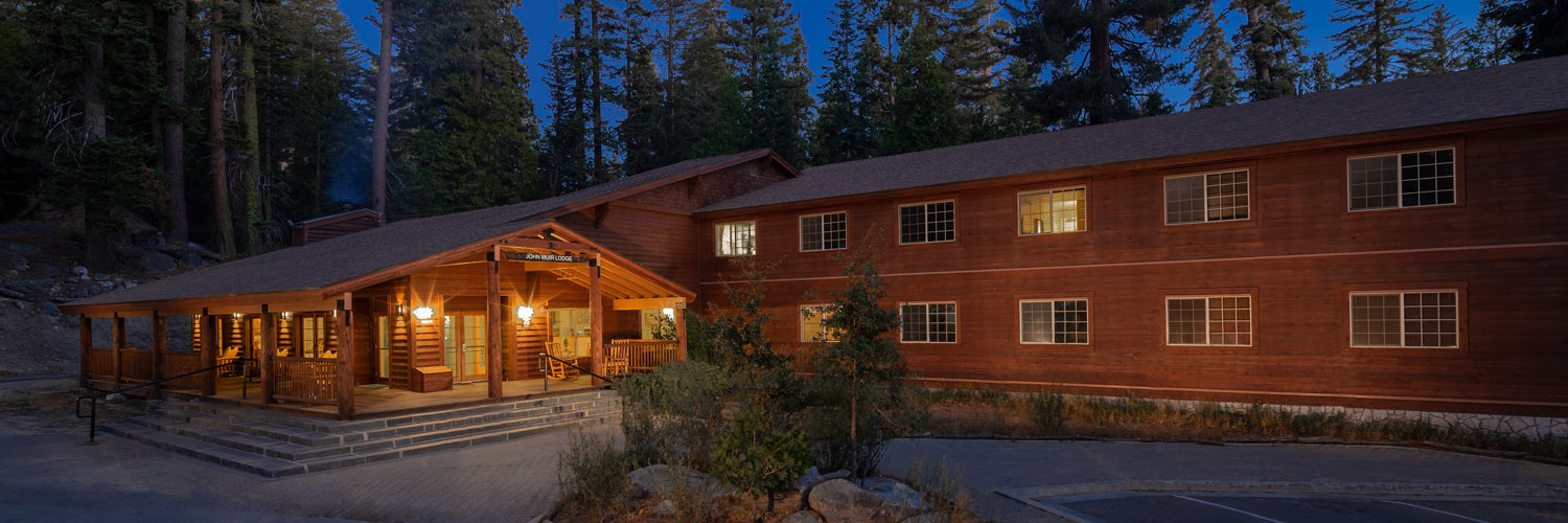 Exterior view of John Muir Lodge in Kings Canyon National Park