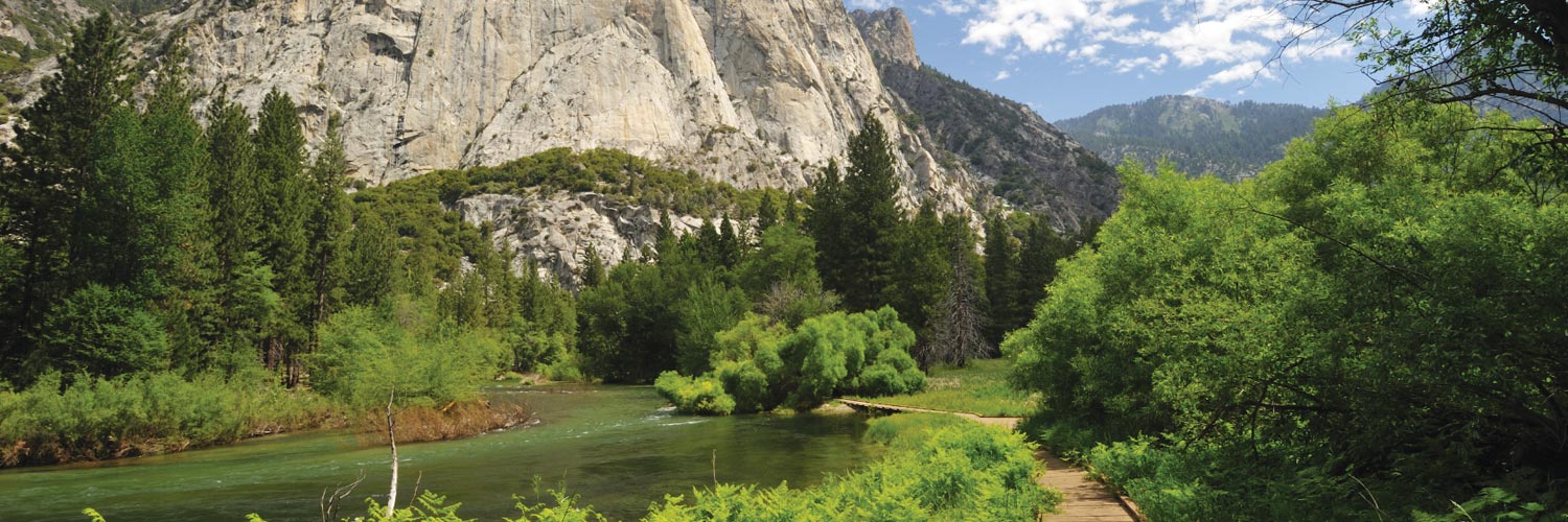 A scenic shot of the picturesque Zumwalt Meadow in Kings Canyon National Park