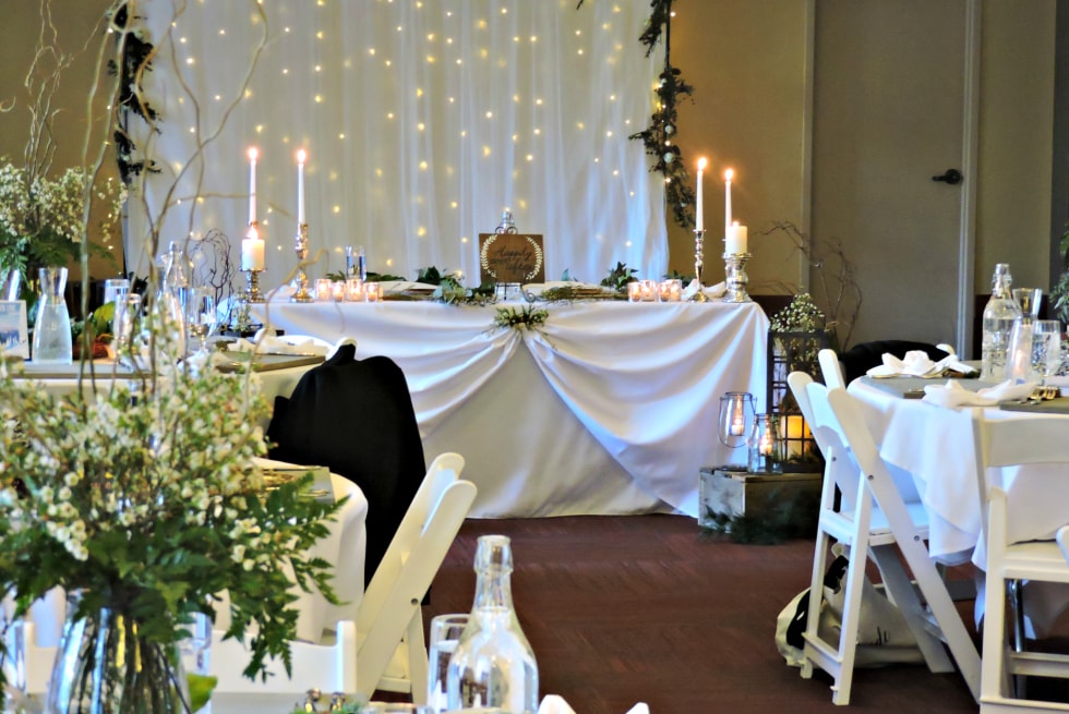 Wedding reception tables set up at Sequoia & Kings Canyon National Parks